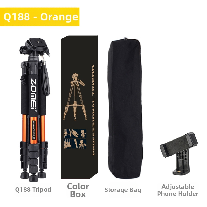 Zomei Q188 statīvs ar 3 asu galvu, alumīnija sakausējums, slodze 5 kg, ātrās atbrīvošanas plāksne