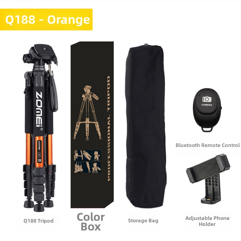 Zomei Q188 statīvs ar 3 asu galvu, alumīnija sakausējums, slodze 5 kg, ātrās atbrīvošanas plāksne