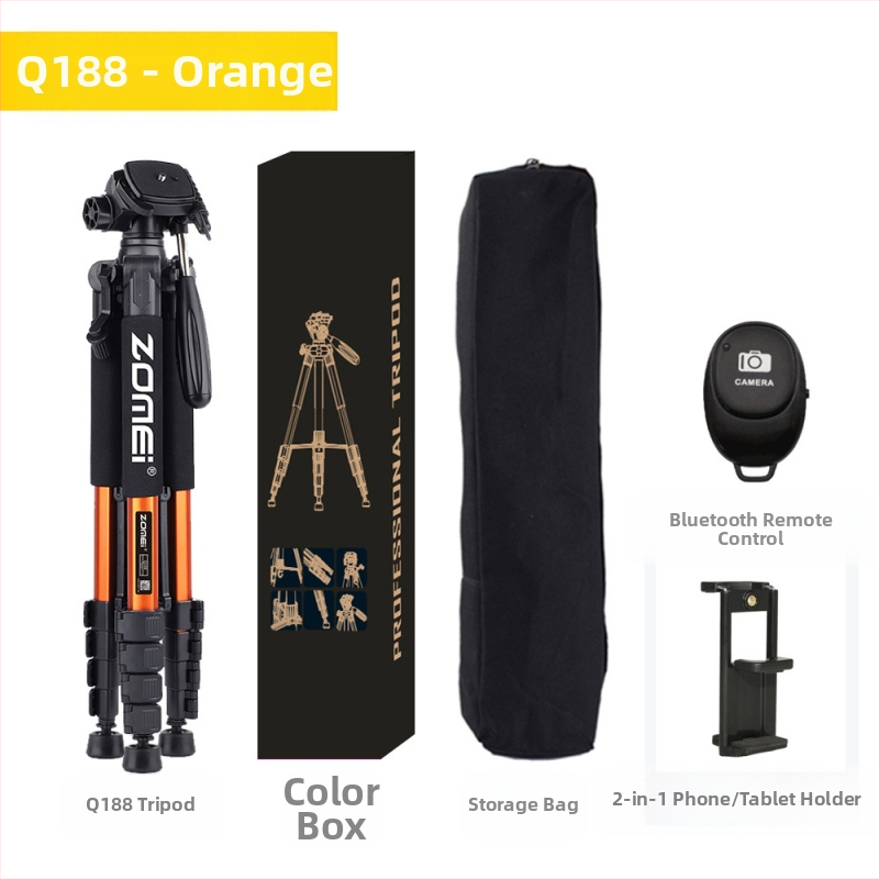 Zomei Q188 statīvs ar 3 asu galvu, alumīnija sakausējums, slodze 5 kg, ātrās atbrīvošanas plāksne