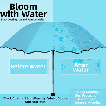 Γυναικεία διπλής χρήσης αναδιπλούμενη ομπρέλα για ήλιο και βροχή, χειροκίνητο άνοιγμα/κλείσιμο, UPF 50+, 8 ατσάλινα ραβδιά, βάρος 320 g