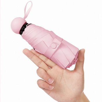 Red Leaves Петсекционен слънчев чадър, унисекс, компактен и преносим, 6 ребра, ръчно отваряне, UPF >50, 190T материя, стоманена ос