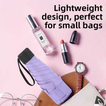 Компактен капсулен чадър, 6 ребра, ръчно отваряне, UPF > 50, плат 210T, железен прът