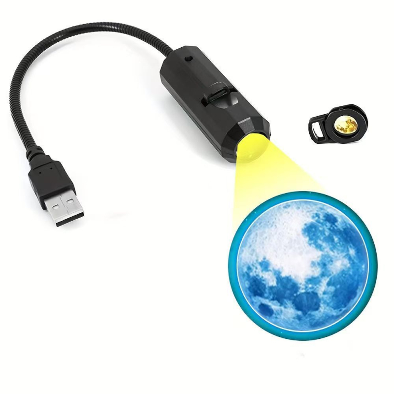 USB Λυχνία Προβολής Σελήνης, ρυθμιζόμενο ύψος, κατακόρυφος στύλος στήριξης, 5V πηγή φωτός, νυχτερινό φως υπνοδωματίου