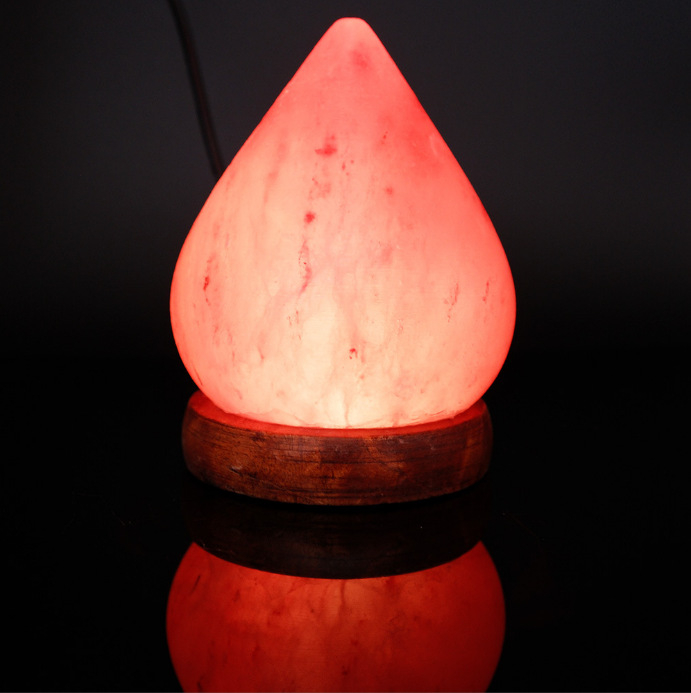 Нощна светлина Хималайска сол лампа, геометричен кристален абажур, захранване от контакт, ≤36V, модерен минимализъм