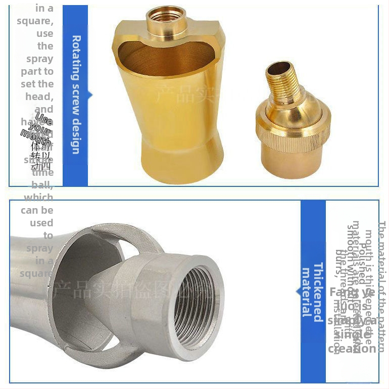 Дюза за фонтани, изцяло медна конструкция с 304 неръждаема стомана, универсално регулируема, дизайн ледена кула/дърво за ландшафтни езера