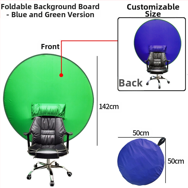 Еластично сгъващо се фоново платно за хромакей, полиестер, множество размери, подходящо за ID снимка, възможност за печат на лого