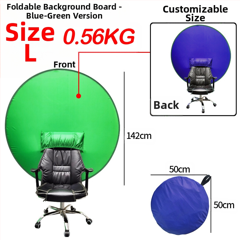 Еластично сгъващо се фоново платно за хромакей, полиестер, множество размери, подходящо за ID снимка, възможност за печат на лого