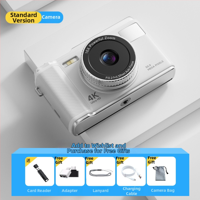 CCD ψηφιακή κάμερα – μαθητής αρχικού επιπέδου, φορητή κάμερα για ταξίδια, πλήρως αυτόματη, 50 MP, 16x οπτικό ζουμ, 16 GB εσωτερική μνήμη, USB 2.0