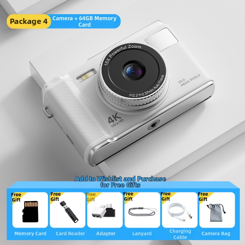 CCD ψηφιακή κάμερα – μαθητής αρχικού επιπέδου, φορητή κάμερα για ταξίδια, πλήρως αυτόματη, 50 MP, 16x οπτικό ζουμ, 16 GB εσωτερική μνήμη, USB 2.0