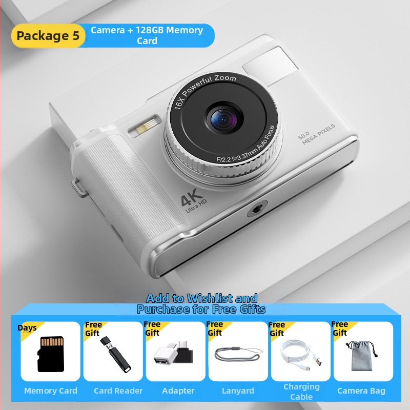 CCD ψηφιακή κάμερα – μαθητής αρχικού επιπέδου, φορητή κάμερα για ταξίδια, πλήρως αυτόματη, 50 MP, 16x οπτικό ζουμ, 16 GB εσωτερική μνήμη, USB 2.0