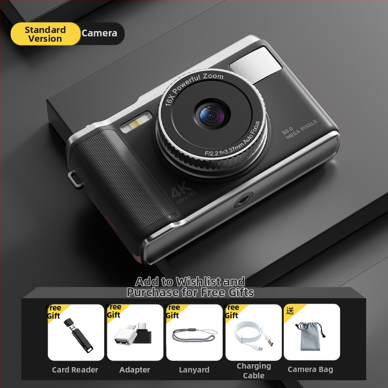 CCD ψηφιακή κάμερα – μαθητής αρχικού επιπέδου, φορητή κάμερα για ταξίδια, πλήρως αυτόματη, 50 MP, 16x οπτικό ζουμ, 16 GB εσωτερική μνήμη, USB 2.0