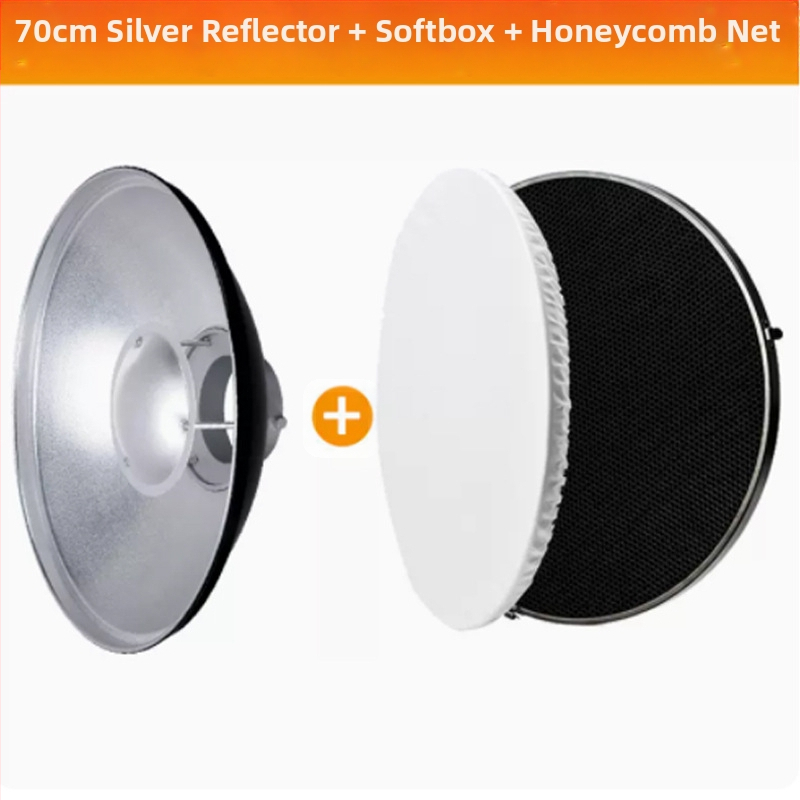 Cap radar fotografic cu grilă honeycomb pentru lumină difuză, construcție metalică, potrivit pentru portret și natură statică, încărcare maximă 2-5 kg, greutate 1 kg