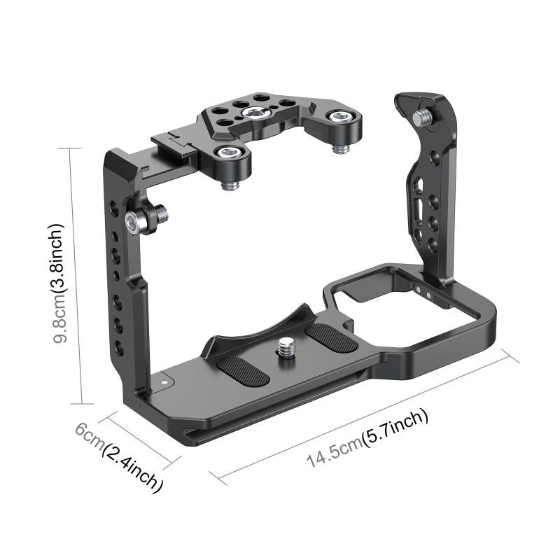Cadru de protecție pentru cameră – extindere Cage pentru Sony A6700/A6400/ZV-E10, compatibil PU3111B/PU3117B/PU3118/PU3119, metal, 0.25 kg