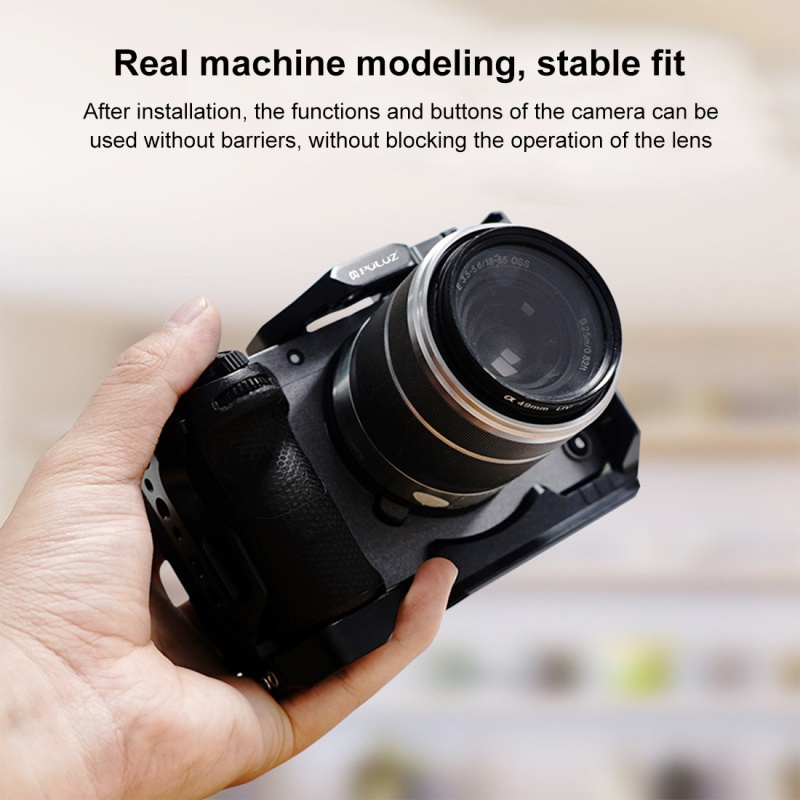 Cadru de protecție pentru cameră – extindere Cage pentru Sony A6700/A6400/ZV-E10, compatibil PU3111B/PU3117B/PU3118/PU3119, metal, 0.25 kg