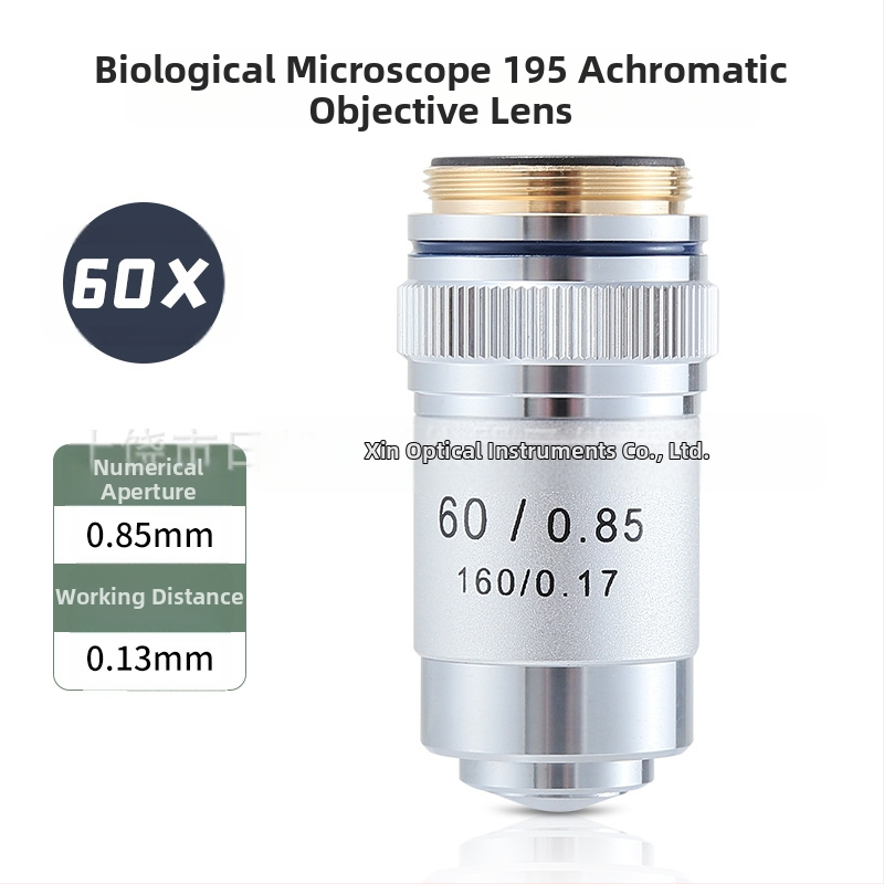 NISHAI αχρωματικός αντικειμενικός φακός μικροσκοπίου — σετ 4x/10x/20x/40x/60x; εφαρμογές: βιολογία, χημεία, έρευνα