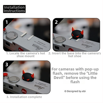 Κάλυμμα σιλικόνης για το hot shoe της κάμερας — καθολικός καρτούν σχεδιασμός με δαιμονικά κέρατα, εύκολη εγκατάσταση, συμβατό με DSLR και mirrorless κάμερες