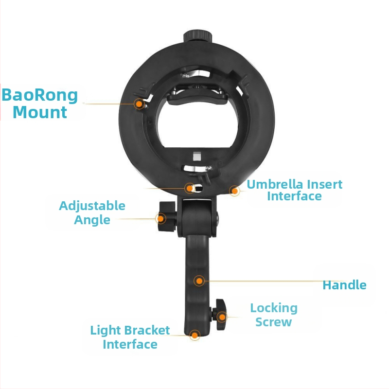 Cario S kronšteins – plastmasas rokas balsts zibens, mikrofona un softbox gaismai; maksimālā slodze 2 kg; svars 0,5 kg