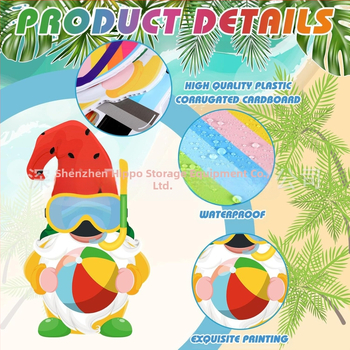 Διακοσμητικό σήμα κήπου για καλοκαίρι — μοτίβα φλαμίνγκο, ανανά, Χαβάη και πεπόνι, διακόσμηση κήπου για πάρτι (Μάρκα Hippopotamus)