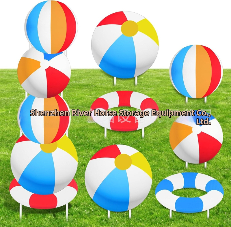 Διακοσμητικό σήμα κήπου για καλοκαίρι — μοτίβα φλαμίνγκο, ανανά, Χαβάη και πεπόνι, διακόσμηση κήπου για πάρτι (Μάρκα Hippopotamus)