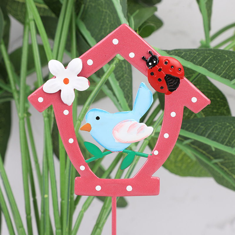 Μεταλλικό ένθετο λουλουδιού για μικρό τοπίο κήπου – διακοσμητικό κήπου, σύνδεση σε γλάστρα, φινίρισμα ψεκασμού