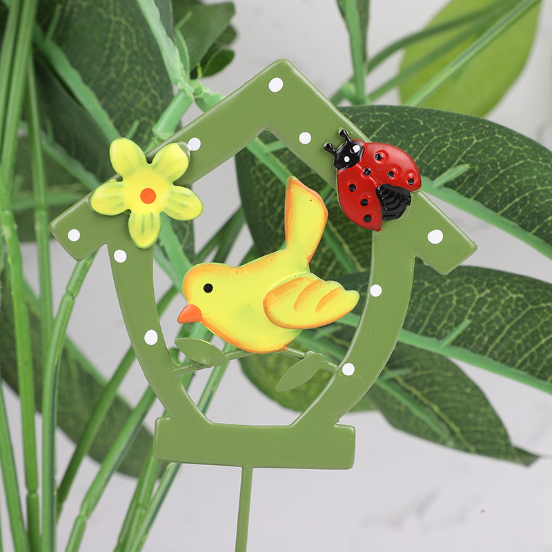 Μεταλλικό ένθετο λουλουδιού για μικρό τοπίο κήπου – διακοσμητικό κήπου, σύνδεση σε γλάστρα, φινίρισμα ψεκασμού