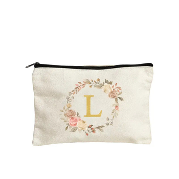 Платнен несесер за козметика с буквен принт, дишаща подплата от полиестер, за ежедневна употреба, унисекс, градски минималистичен стил