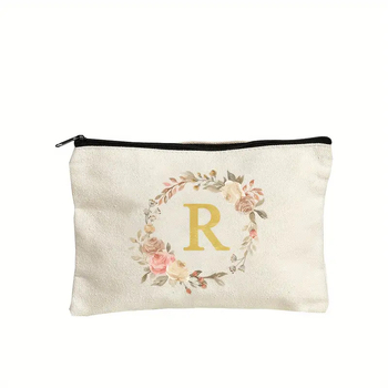 Платнен несесер за козметика с буквен принт, дишаща подплата от полиестер, за ежедневна употреба, унисекс, градски минималистичен стил