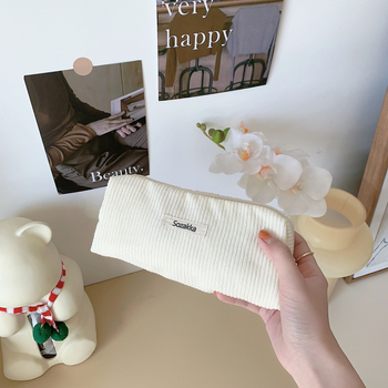 Θήκη μολυβιών από corduroy, κορεατικού στυλ για μαθητές – τσάντα γραφικών υλικών και μολυβοθήκη