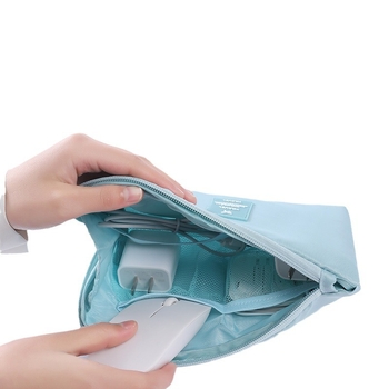 Τσαντάκι αποθήκευσης καλωδίων δεδομένων και ακουστικών – στυλ χειρός, πολυεστέρας, μοντέλο xksmb, για ταξίδια, κλείσιμο με φερμουάρ