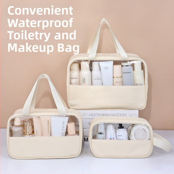 Geantă de toaletă din PVC, patchwork, impermeabilă, stil coreean, pentru călătorii