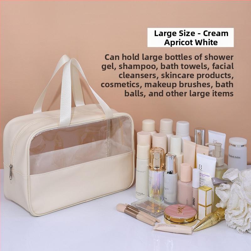 Чанта за тоалетни принадлежности с патчворк дизайн, PVC, водоустойчива, корейски стил, за пътуване