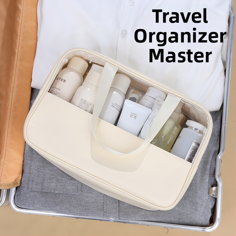 Чанта за тоалетни принадлежности с патчворк дизайн, PVC, водоустойчива, корейски стил, за пътуване