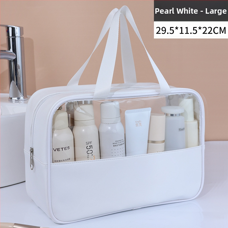Geantă de toaletă din PVC, patchwork, impermeabilă, stil coreean, pentru călătorii