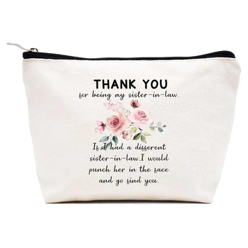 Чанта за грим с цип, канвас, принт с букви, урбан стил, унисекс, подплата полиестер