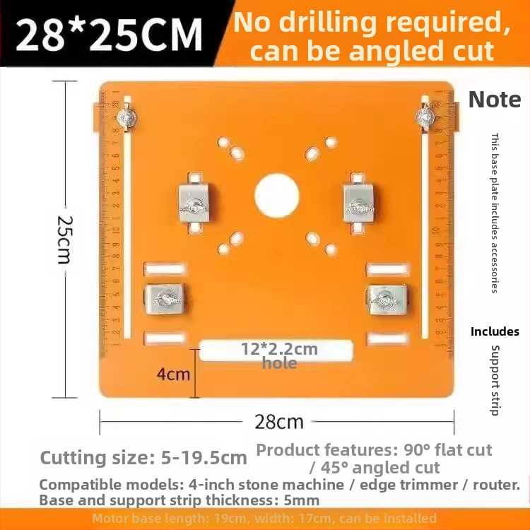 Akrilna donja ploča za stroj za rezanje drveta s prilagođenom pozicionacijskom potporom za drvo i kamen