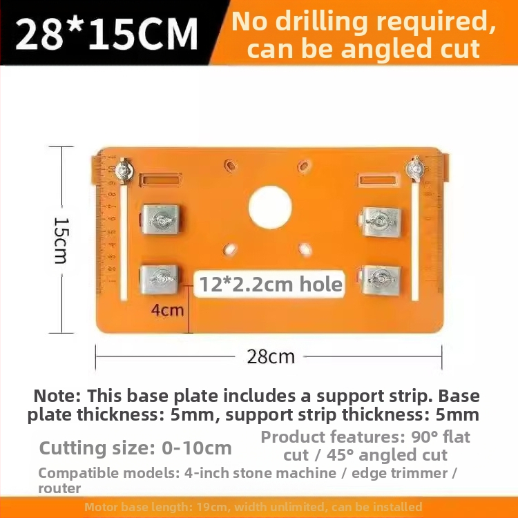 Akrilna donja ploča za stroj za rezanje drveta s prilagođenom pozicionacijskom potporom za drvo i kamen