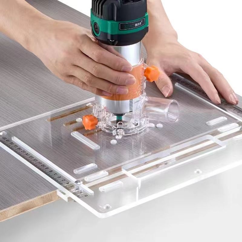 Akrilna donja ploča za stroj za rezanje drveta s prilagođenom pozicionacijskom potporom za drvo i kamen