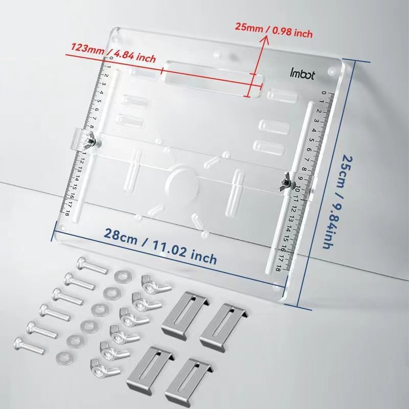 Akrilna donja ploča za stroj za rezanje drveta s prilagođenom pozicionacijskom potporom za drvo i kamen