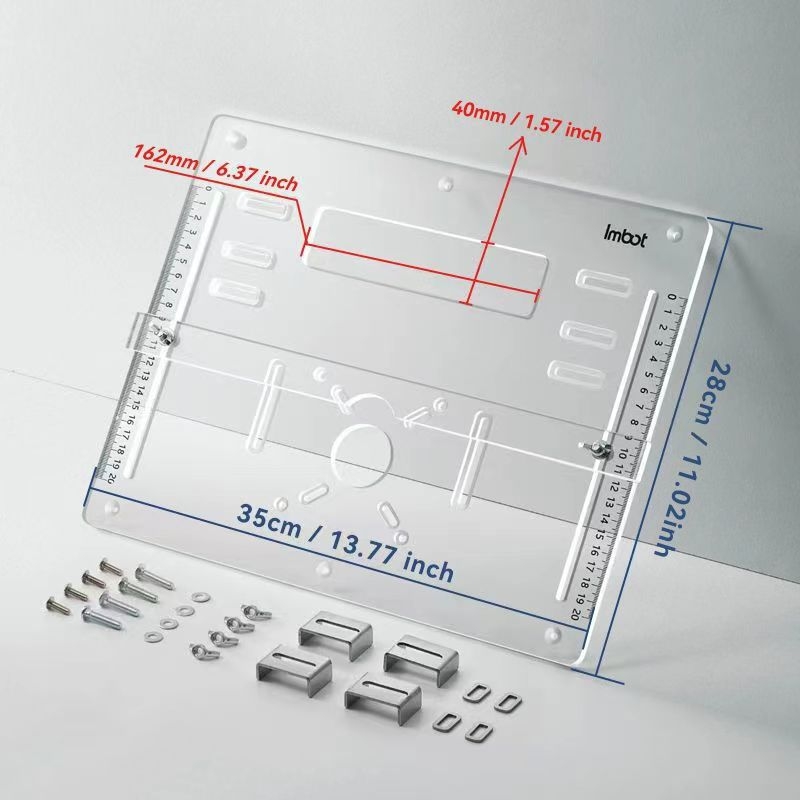 Akrilna donja ploča za stroj za rezanje drveta s prilagođenom pozicionacijskom potporom za drvo i kamen