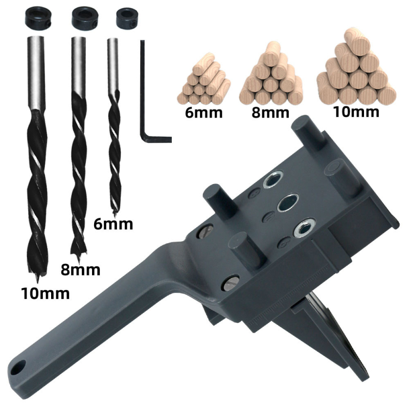 Εργαλείο ξυλουργικής για ευθείες οπές, χειροκίνητος εντοπιστής διάτρησης ABS για συναρμολόγηση ξύλου, 1 κιτ, μεσαίο πρότυπο, οικιακή χρήση