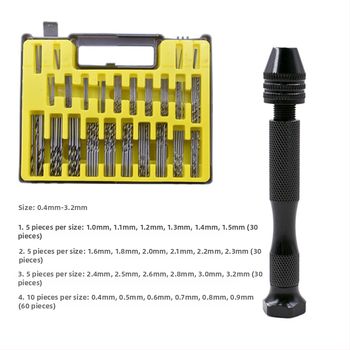 Xinsentuo Σετ εργαλείων χειροκίνητου τρυπανιού για μοντέλα DIY — Αλουμινού κράμα, 150 τεμάχια, για πλαστικό/ξύλο/ακρυλικό