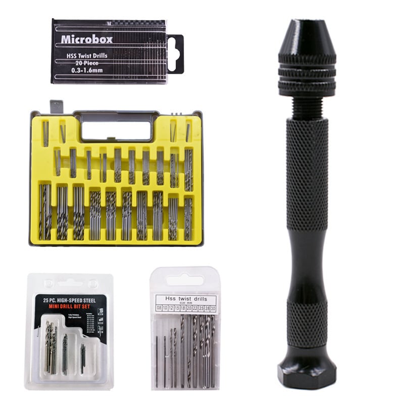 Xinsentuo Σετ εργαλείων χειροκίνητου τρυπανιού για μοντέλα DIY — Αλουμινού κράμα, 150 τεμάχια, για πλαστικό/ξύλο/ακρυλικό
