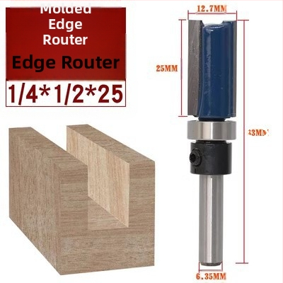 Κεφαλή κοπής ξύλου με ρουλεμάν, άξονας 6.35 mm, ευθεία/αντιγραφική φρέζα για φρεζαριστικές μηχανές