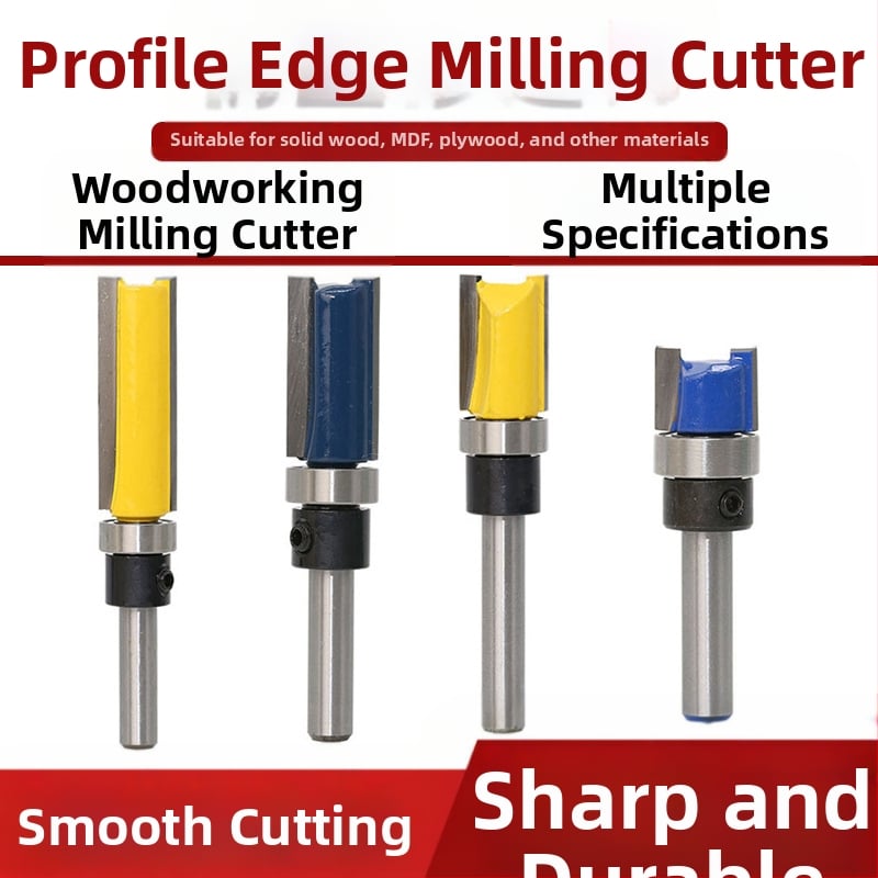 Глава за дървообработващо довършително фрезоване с лагер, цанга 6.35 мм, прав/копиращ фрезер за фрезови машини