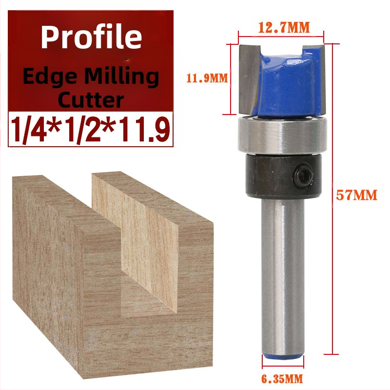 Глава за дървообработващо довършително фрезоване с лагер, цанга 6.35 мм, прав/копиращ фрезер за фрезови машини