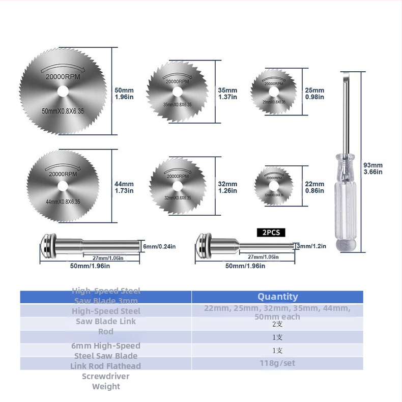 WELIBA Комплект дискове за рязане — диамантени и смолени дискове със стомана с висока скорост за дърво, метал и нефрит; максимална скорост на рязане 20000