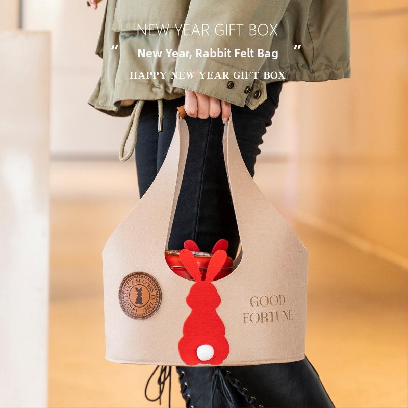 Чанта за подаръци с опашка на зайче за бискити – празнична хранителна опаковка