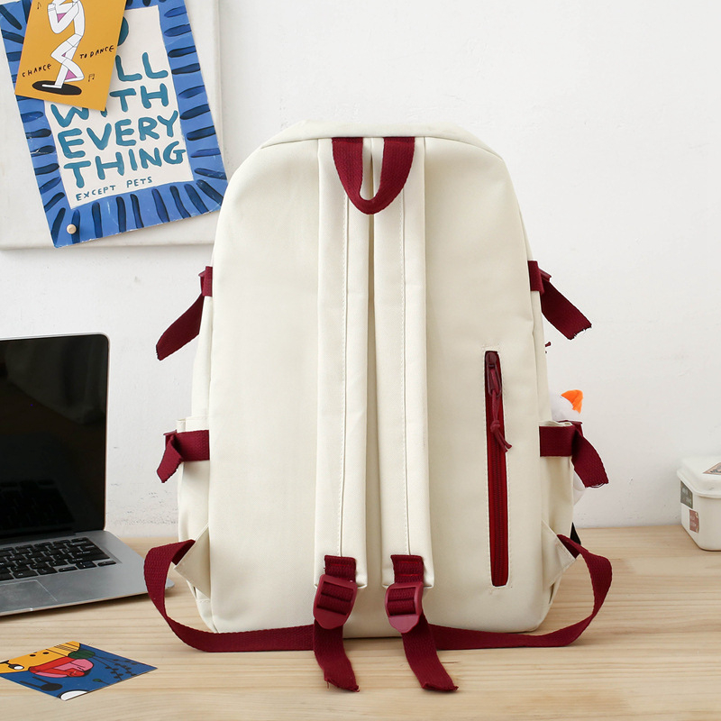 Skolas mugursoma - Oxford audums, izturīgs pret nodilumu, mūsdienīgs stils, poliestera oderējums, vienkrāsains raksts