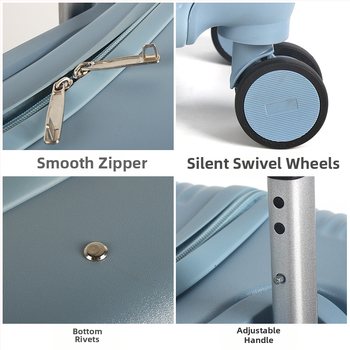 Παιδικός σάκος αποσκευών με σχέδιο γάτας και αυτιά, άνοιγμα με φερμουάρ, ρόδες πανευρωπαϊκές, κλειδαριά με κωδικό, βάρος 2,8 kg