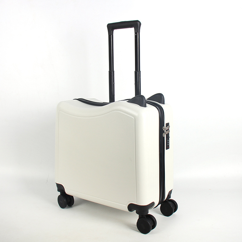 Детски куфар за пътуване с котешки уши, цип за отваряне, универсални колела, заключване с парола, тегло 2,8 кг